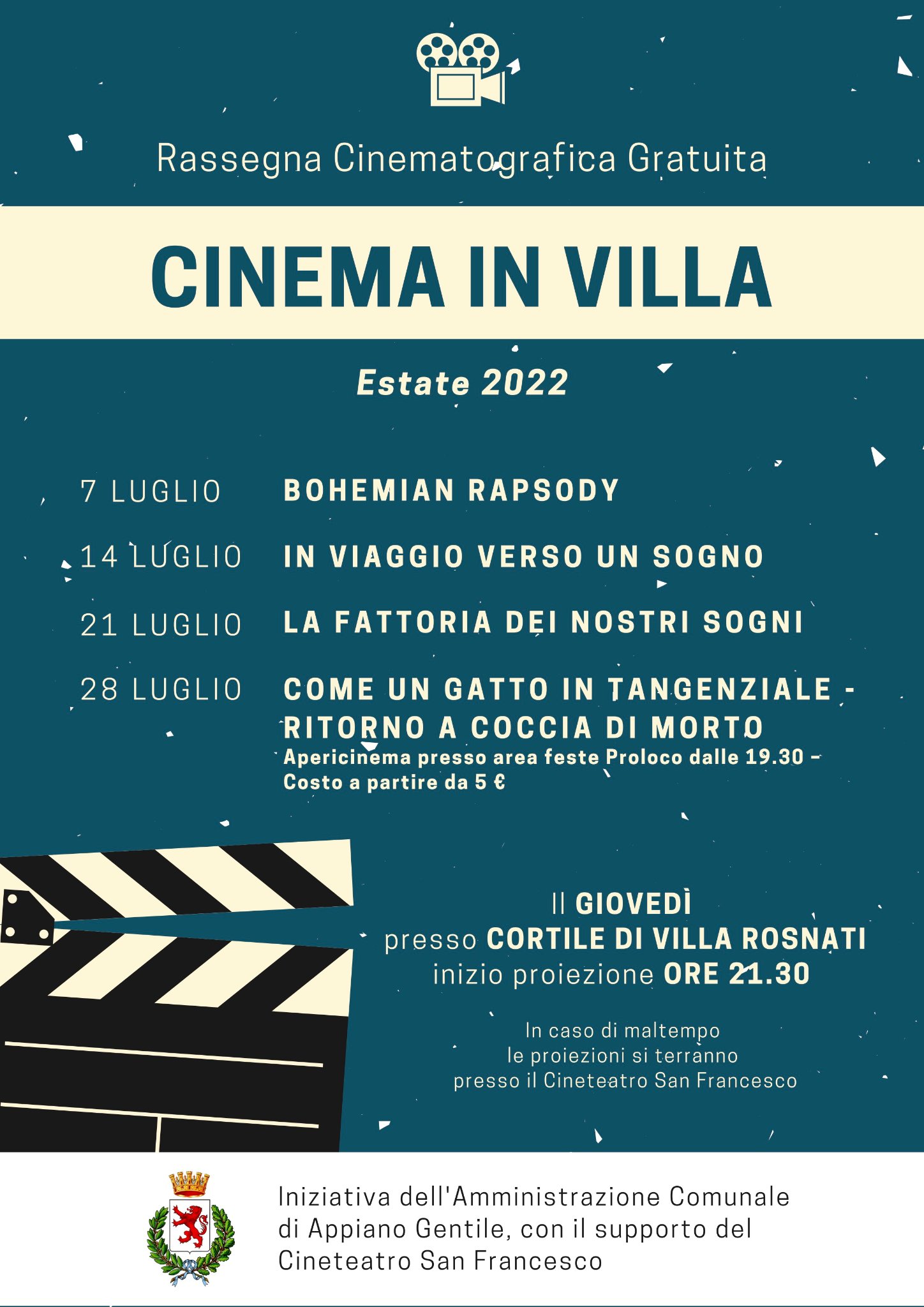 Villa Rosnati, ultimo cineforum all’aperto
