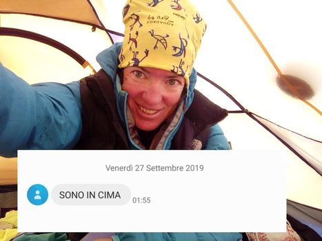 Cristina Piolini in vetta al Manaslu, ora la discesa con gli sci