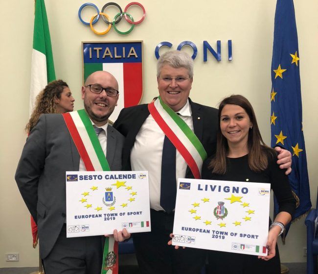 Livigno e Sesto Calende Comuni europei dello sport 2019