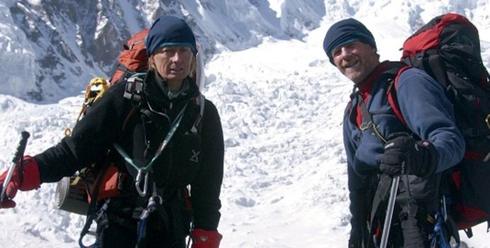 Nives Meroi e Romano Benet sulla vetta dell'Annapurna