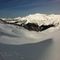 uno sguardo verso la valle con la neve ancora immacolata verso il  Rifugio Madonna delle Nevi