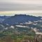 48 Dal Corno Zuccone vista sulla Val Taleggio ancora con nebbie vaganti e ricoperta da velature estese.JPG