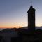 73 Il campanile della chiesa di Catremerio a tramonto inoltrato  .JPG