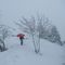 Lio verso la vetta del Pizzo Formico sotto ad una copiosa nevicata...