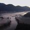 La coltre nebbiosa invade la Valle dell'Adda verso Cisano Bergamasco...