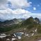 panorama dalla cresta, monte Corte, cime di Valsanguigno, pizzo Becco e lago Gelato
